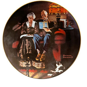 Norman Rockwell Limited Edition “EVENING’S EASE” Vintage Collectors Plate